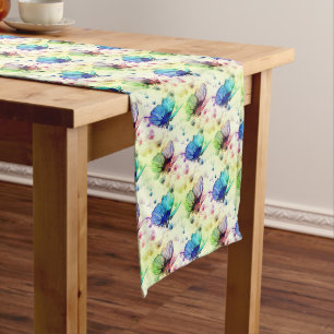 Chemin De Table Long Couleur d'eau Butterflies Couleur de table Runner