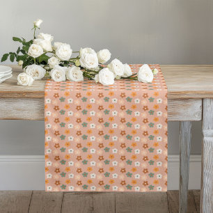Chemin De Table Long Coureur de style des années 70, fleurs minuscules