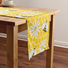 Chemin De Table Long Design des abeilles et marguerites de miel