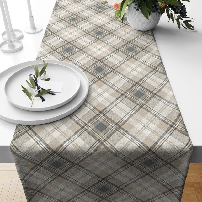 Chemin De Table Long Élégant Toné Doux Géométrique Runer Balancé (Elegant Soft Toned Geometric Table Runner Balanced)