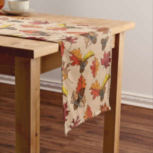 Chemin De Table Long Feuilles automnales et Acorn Design Long Table Run