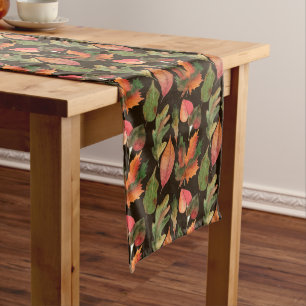 Chemin De Table Long Feuilles colorées d'automne 2 Brun chocolat