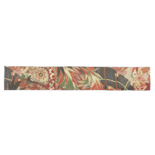 Chemin De Table Long FLEURS JAPONAISES ANCIENNES JAPONAISES Vert Rouge 