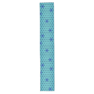 Chemin De Table Long Flower Of Life - timbre sans couture motif - cyan