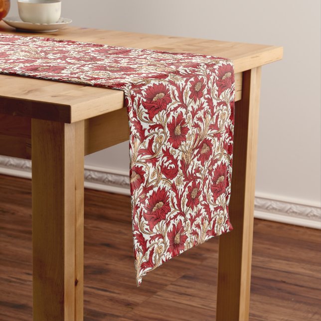 Chemin De Table Long Français Rouge Chic de ferme : Splendor déprimé (In Situ)
