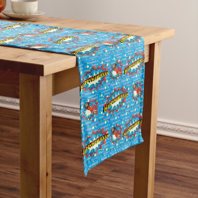 Chemin De Table Long Hanukkah "Judah Maccabee" (In Situ)
