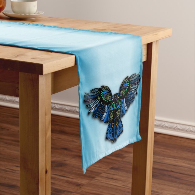 Chemin De Table Long Hibou Bleu (In Situ)