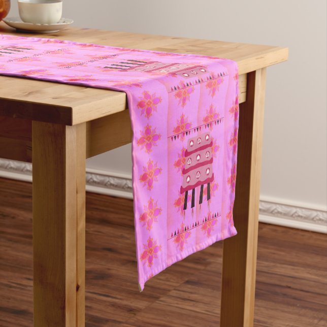Chemin De Table Long Joyeux anniversaire avec beaucoup d'amour imprimé  (In Situ)