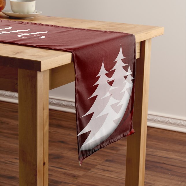 Chemin De Table Long Joyeux Noël avec les arbres de Noël (In Situ)