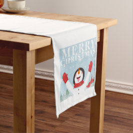 Chemin De Table Long Joyeux Noël Joyeux bonhomme de neige