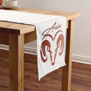 Chemin De Table Long Le bronze porte le bélier Zodiac