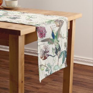Chemin De Table Long Le trèfle d'oiseaux de colibri fleurit le coureur