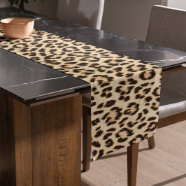 Chemin De Table Long Leopard en cuir Imprimer Motif Monogramme