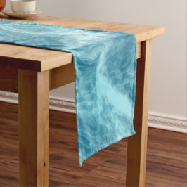 Chemin De Table Long Marbre d'eau bleue