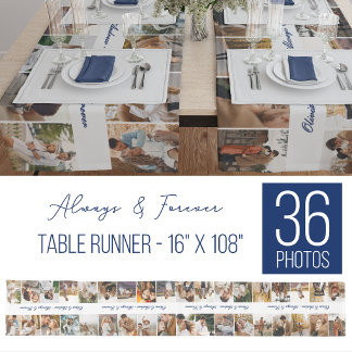 Chemin De Table Long Mariage personnalisé bleu 36 Photos Toujours & Pou