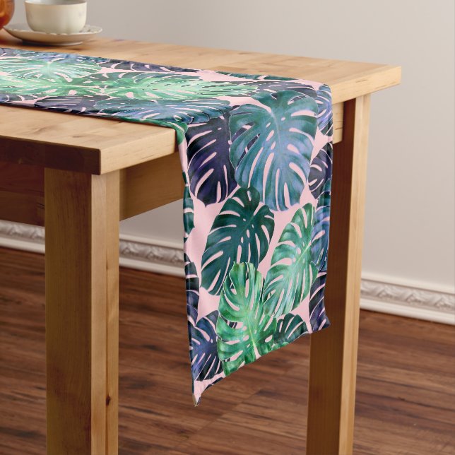 Chemin De Table Long Monstère Tropicale Feuilles Long Table Runner (In Situ)
