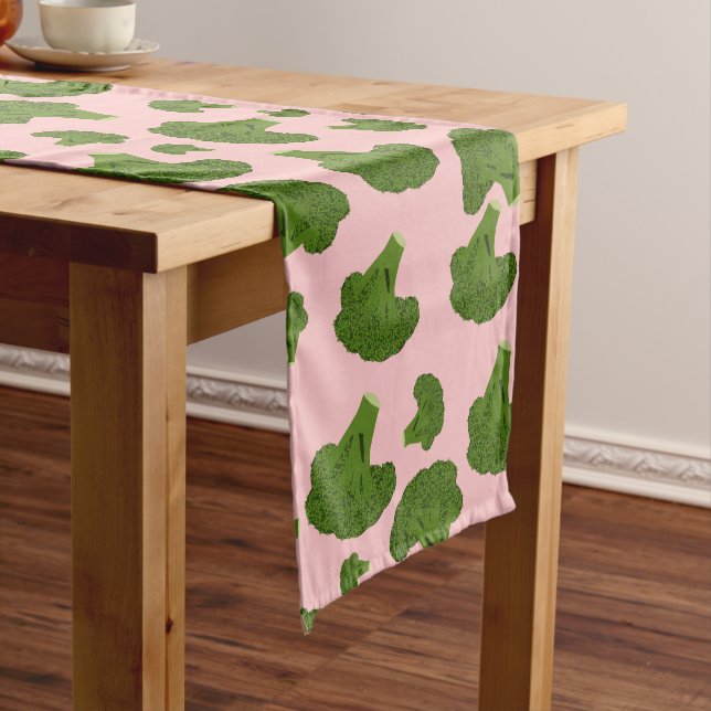 Chemin De Table Long Motif Broccoli (In Situ)