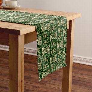Chemin De Table Long Motif de Damas de Corse Florale