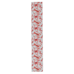 Chemin De Table Long Motif de fruits de mer langouste Homard gris rusti