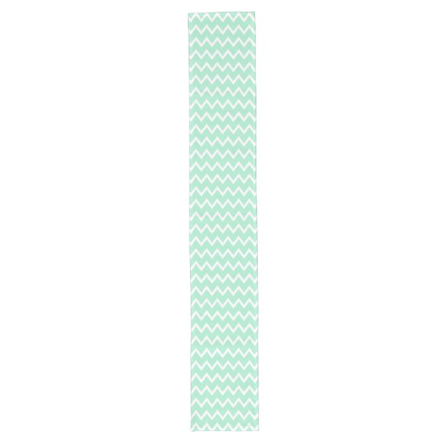 Chemin De Table Long Motif de menthe vert et blanc (Devant)