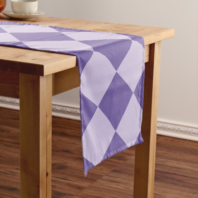 Chemin De Table Long Motif diamant de Checker Violet 16 x 108 (In Situ)