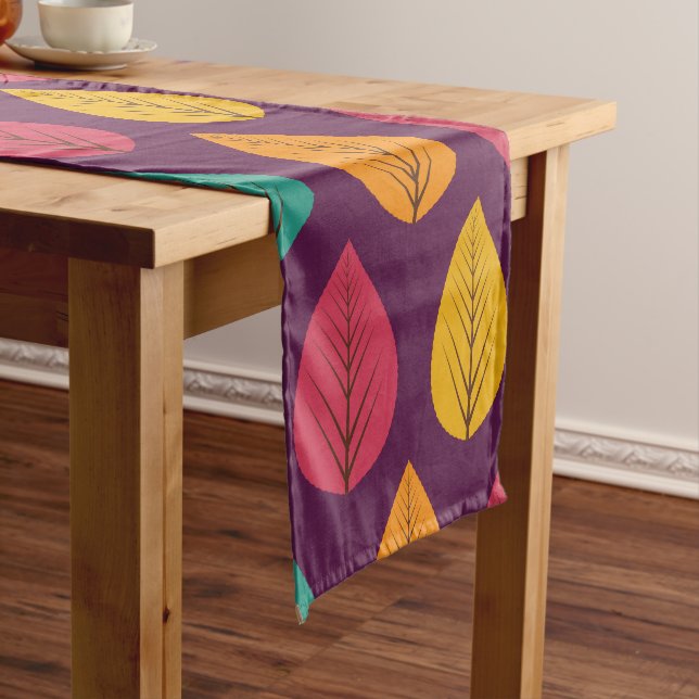 Chemin De Table Long Motif Feuilles d'automne (In Situ)