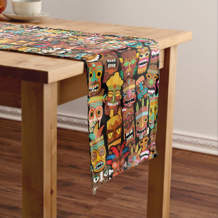 Chemin De Table Long Motif Tiki