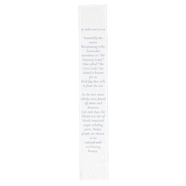 Chemin De Table Long Nantucket 30 Miles Out to Sea Table Runner (Devant)