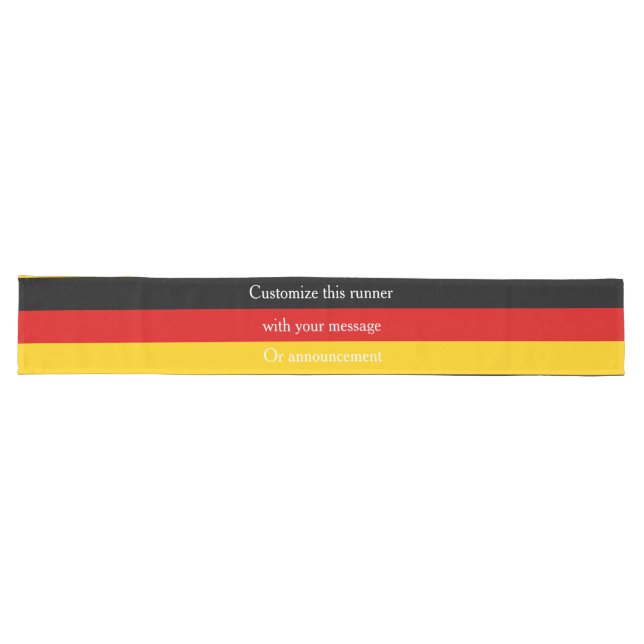 Chemin De Table Long Noir Rouge or Allemand Couleurs Drapeau Personnali (Horizontal)