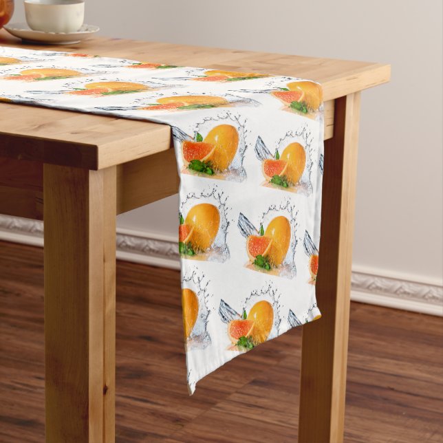 Chemin De Table Long Orange Éclaboussure (In Situ)