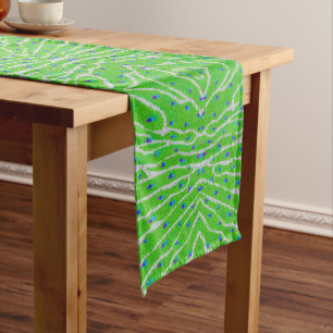 Chemin De Table Long Parties scintillant moderne plumes de paon