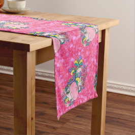 Chemin De Table Long Parties scintillant Pastle Rose Unicorn Long Table