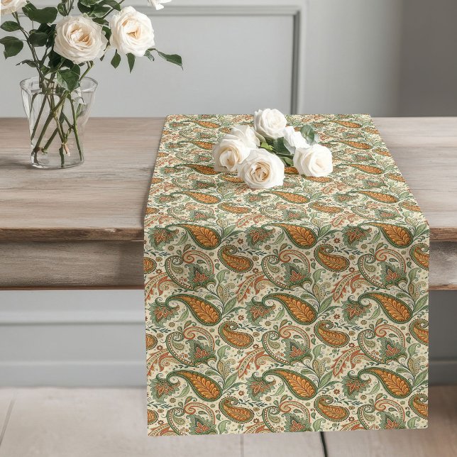 Chemin De Table Long Pastel Rustic Paisley Accent Boho pour votre table (Pastel Rustic Paisley Boho Accent for Your Table Long Table Runner)