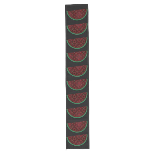 Chemin De Table Long Pastèque de Palestine Broderie tatreez rouge (Devant)