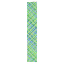 Chemin De Table Long Plaid bleu et vert