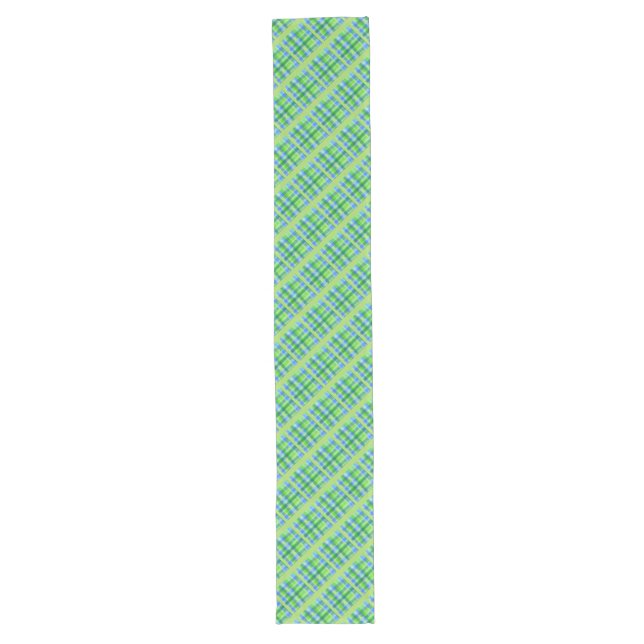 Chemin De Table Long Plaid bleu et vert (Devant)