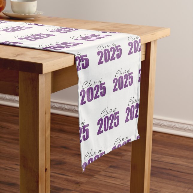 Chemin De Table Long Purple Glitter Classe de 2025 (In Situ)