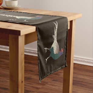 Chemin De Table Long Rétro coureur chic de table de brun d'oiseau de