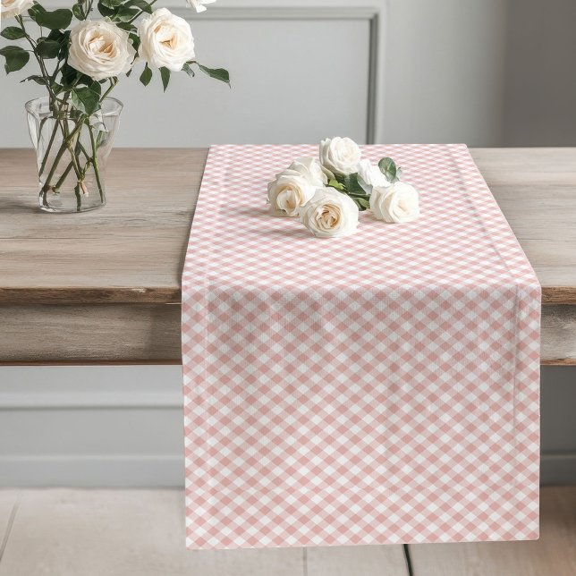 Chemin De Table Long Rose classique Gold À damiers Table Runner Parties (Classic Rose Gold Checkered Table Runner Parties)