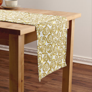 Chemin De Table Long Roses de Parties scintillant de Runner-Faux