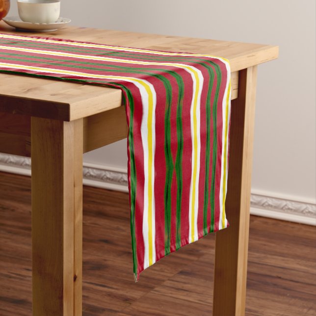 Chemin De Table Long Runner de table Kwanzaa Stripes (In Situ)