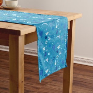 Chemin De Table Long Runner table Hanoukka Stars