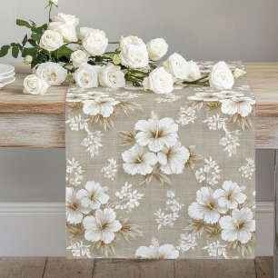 Chemin De Table Long Table moderne aux tons neutres de floraison tropic