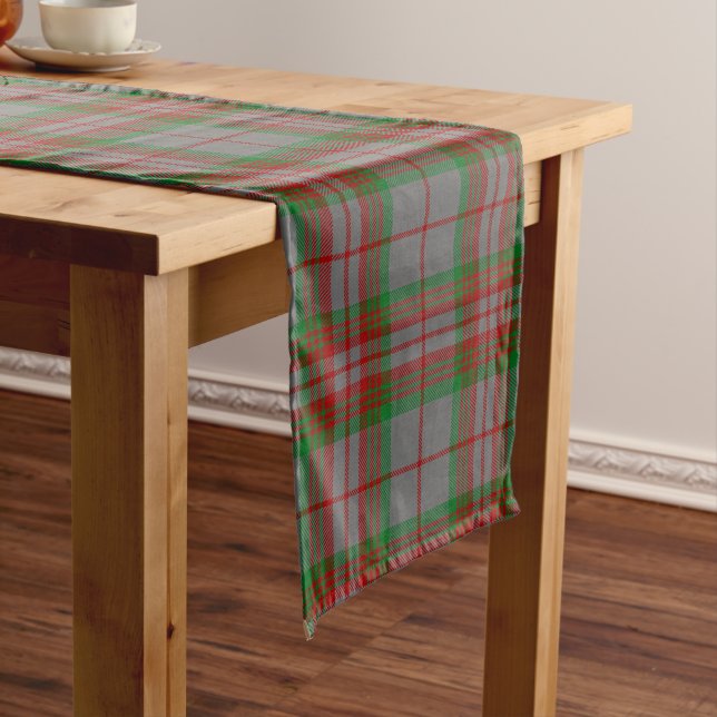 Chemin De Table Long Tartan gris de clan écossais (In Situ)