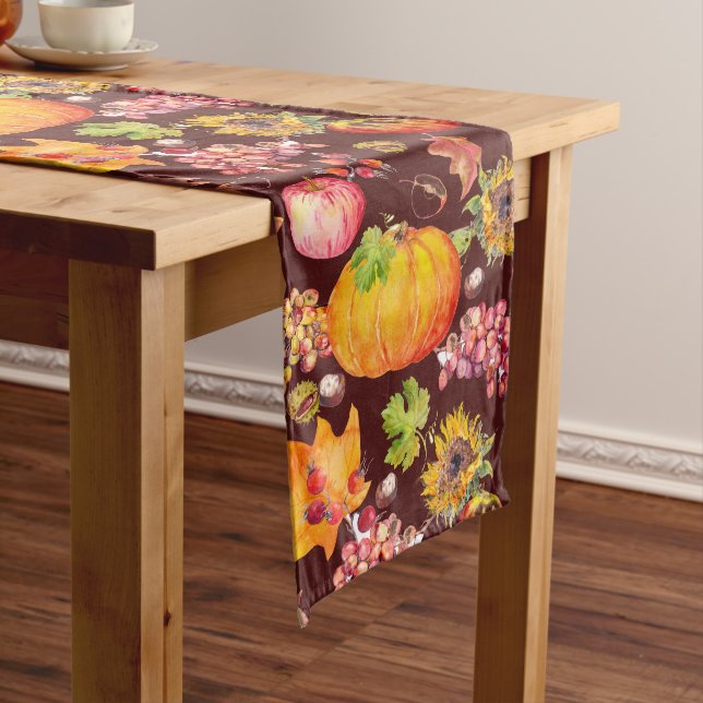Chemin De Table Long Thanksgiving Tournesol Citrouille d'automne en Bou (In Situ)