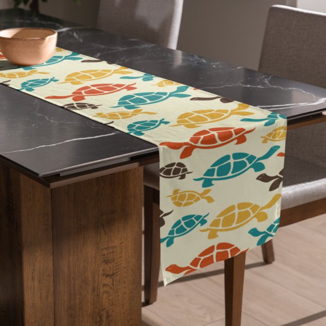 Chemin De Table Long Tortue multicolore (table runner)