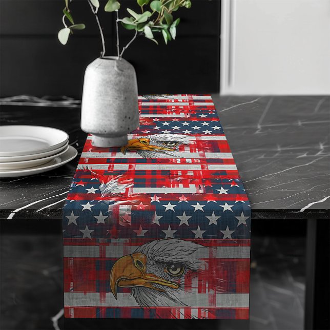 Chemin De Table Long USA Flag & Eagle Runner Celebrate Red White Blue (USA Flag & Eagle Runner Celebrate in Red White Blue)