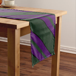 Chemin De Table Long Vert hanté et violet avec épi rayé