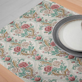 Chemin De Table Long Whispers of the Past Chic Floral Victorian Damask
