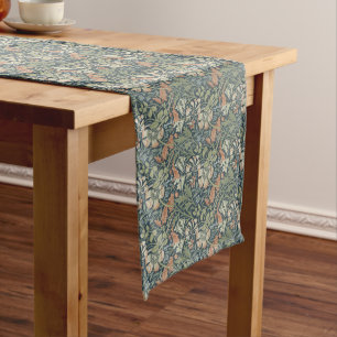Chemin De Table Long William Morris Vintage Floral Rose Green Compton
